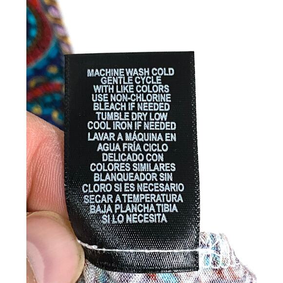 Kristin Nicole Off The Shoulder Ruffle Top Blouse XL Paisley Hippie Boho Artsy - Picture 10 of 10